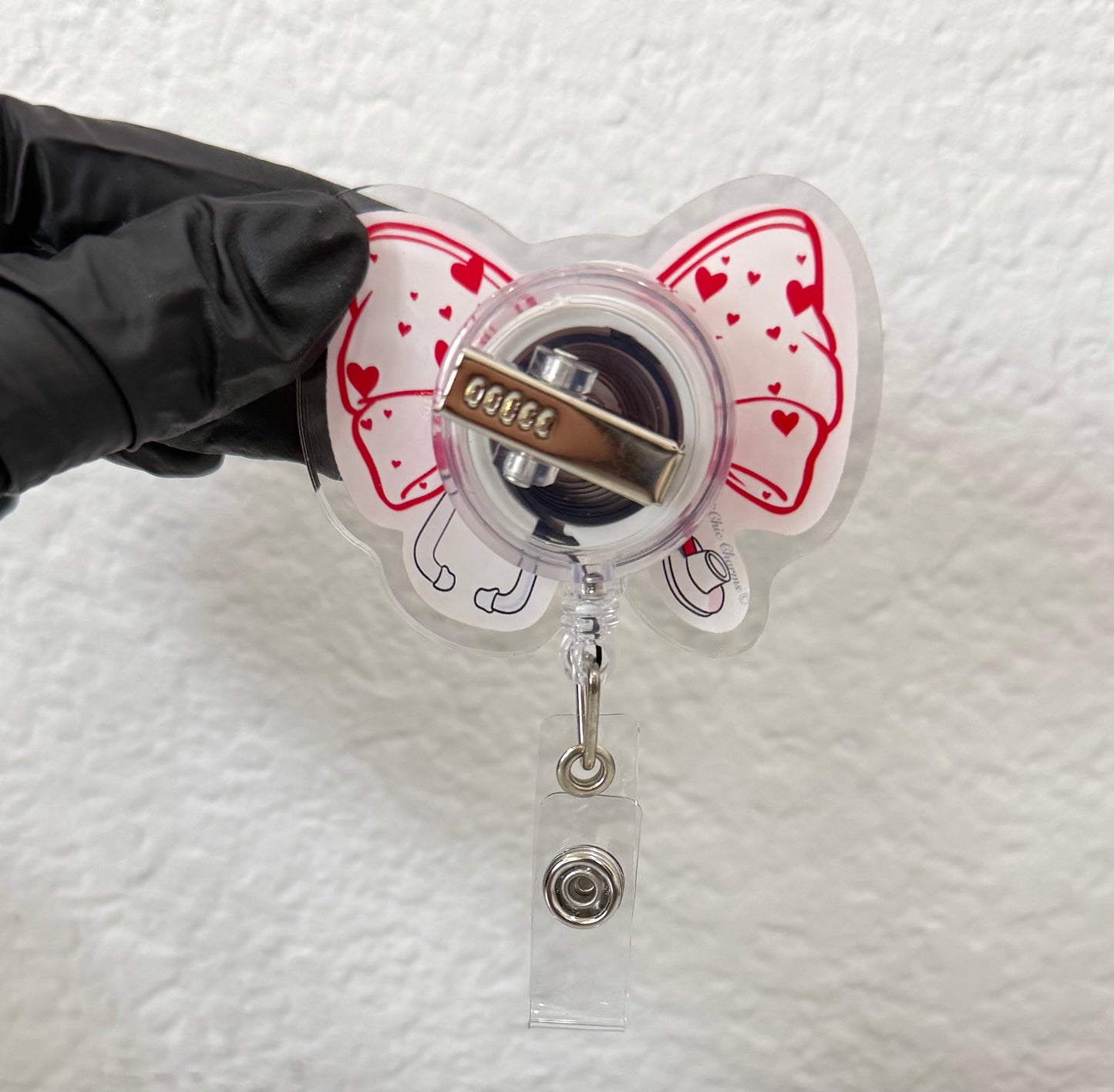 Heart bow Badge reel, Heart shaker badge reel, Valentines day badge reel