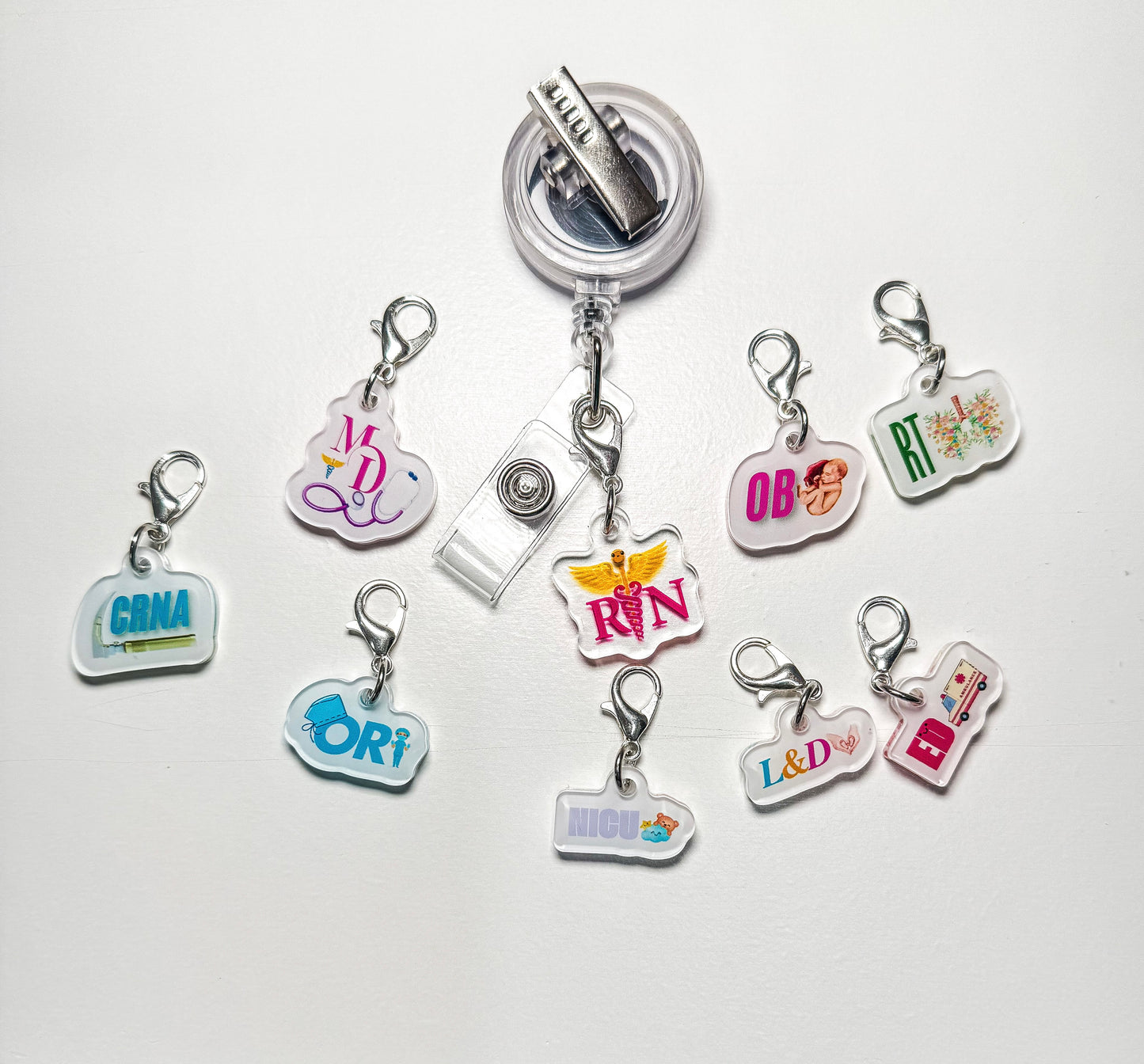 Badge Reels Charms, badge charm, nurse badge reel, nurse accessories.