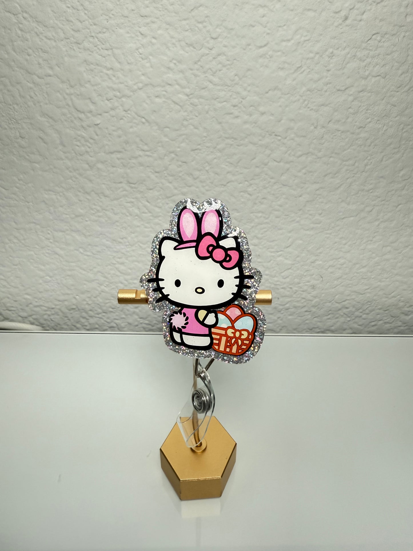 Hello Kitty Easter Badge Reel | Cute Bunny Badge Reel | Egg Hunt Basket | Easter ID Holder | Spring Nurse Badge | Fun Retractable Reel