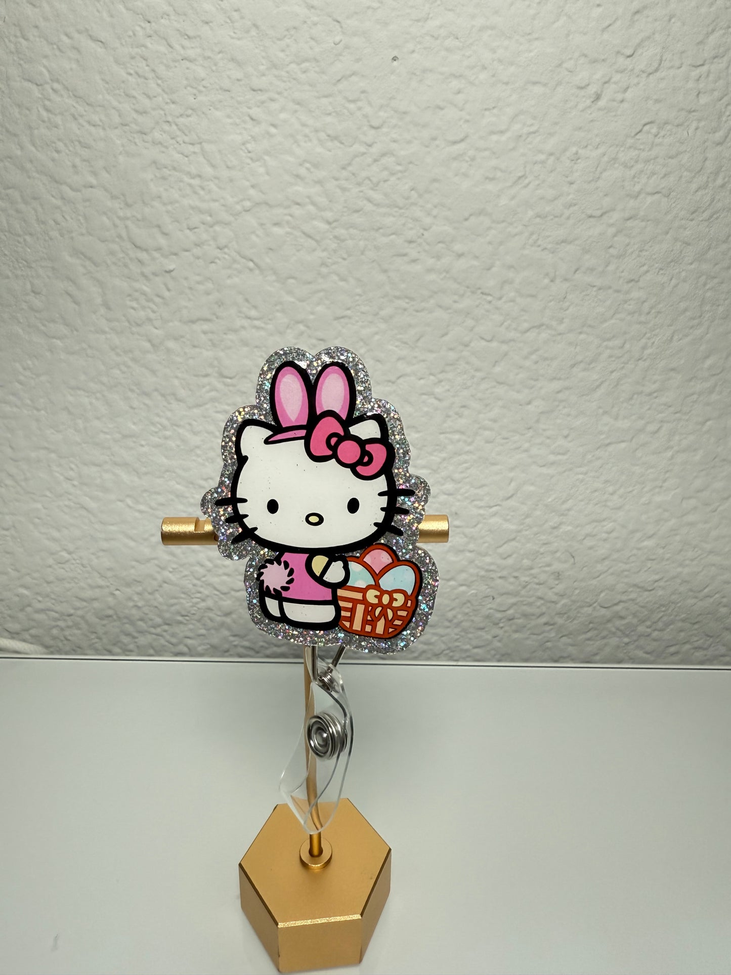 Hello Kitty Easter Badge Reel | Cute Bunny Badge Reel | Egg Hunt Basket | Easter ID Holder | Spring Nurse Badge | Fun Retractable Reel
