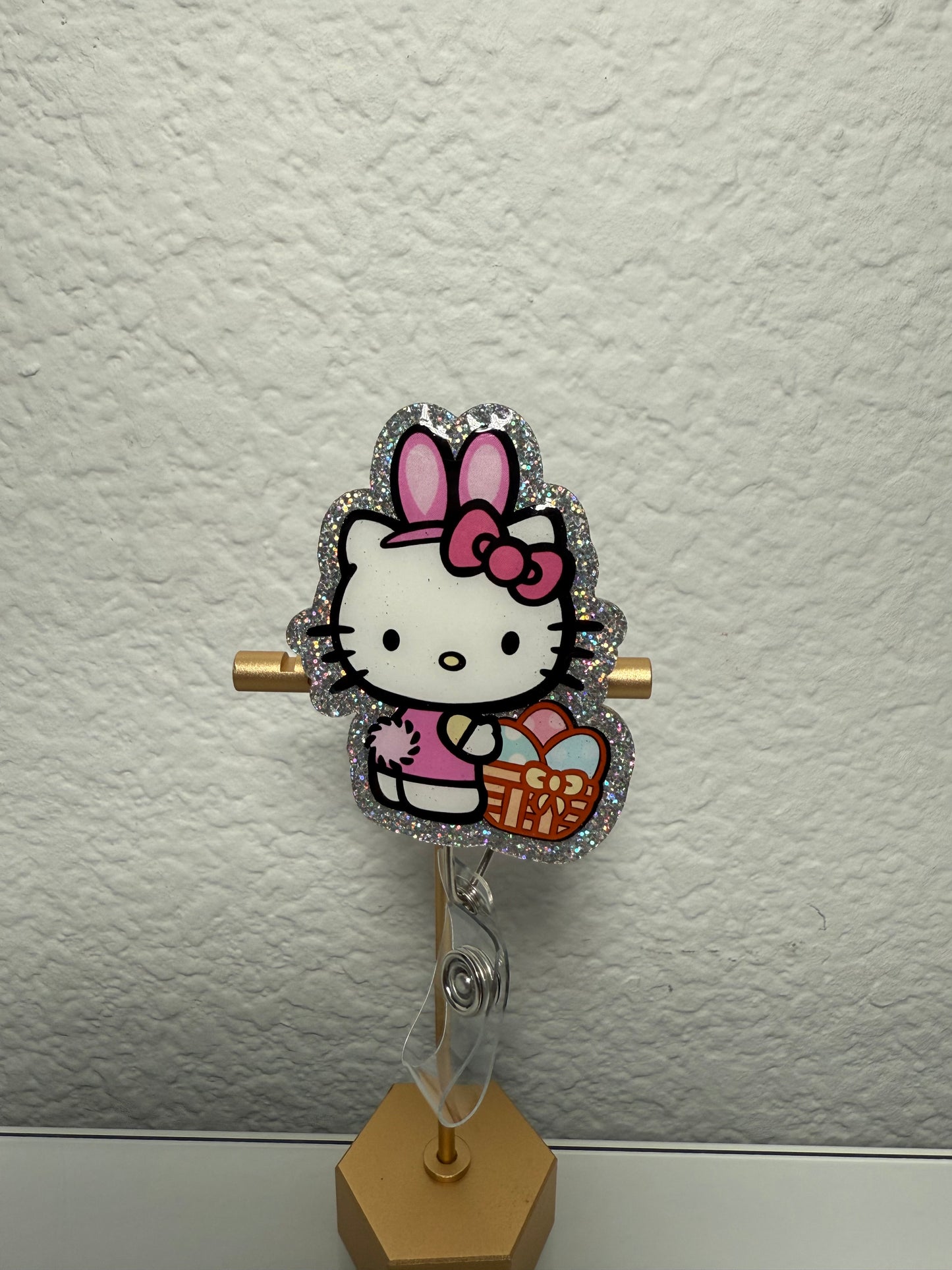 Hello Kitty Easter Badge Reel | Cute Bunny Badge Reel | Egg Hunt Basket | Easter ID Holder | Spring Nurse Badge | Fun Retractable Reel
