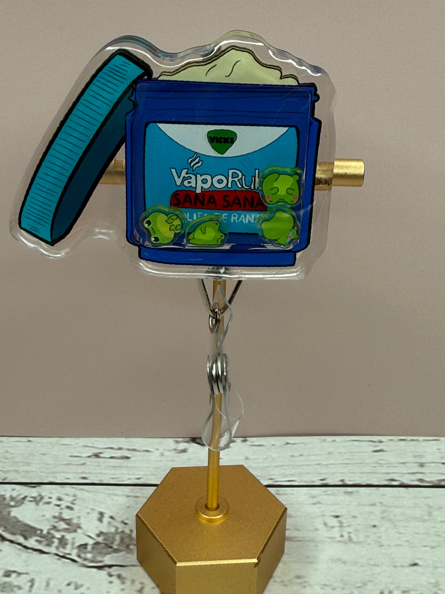 Sana Sana Colita de Rana, Badge Reel, Shaker Badge Reel, Mexican badge reel, spanish badge reel, sana sana, hispanic vics