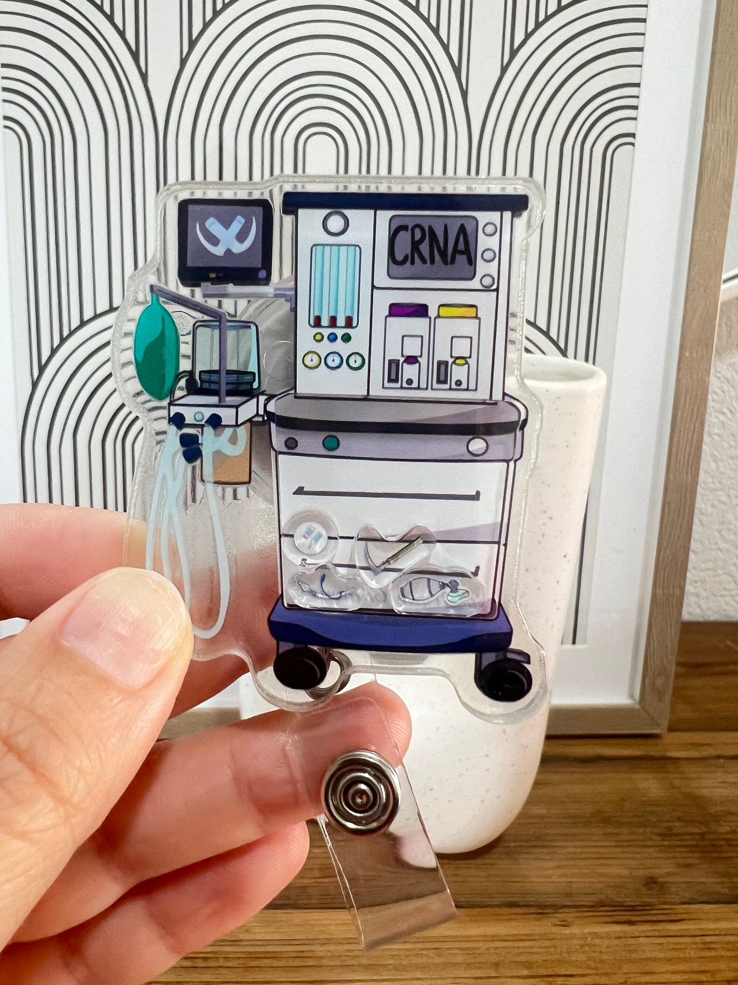 CRNA badge reel, nurse anesthetist badge reel, funny anesthesiologist badge reel, CRNA student badge reel