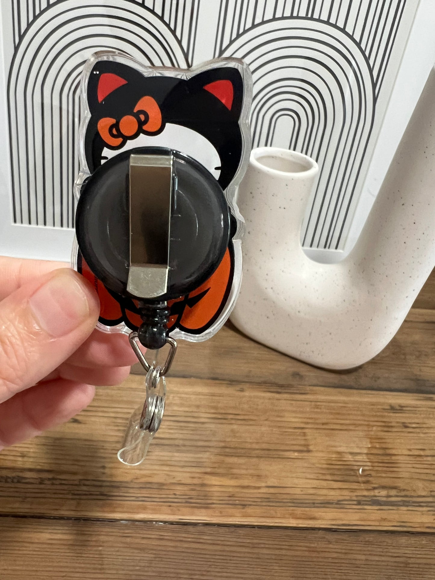Halloween Hello Kitty badge reel
