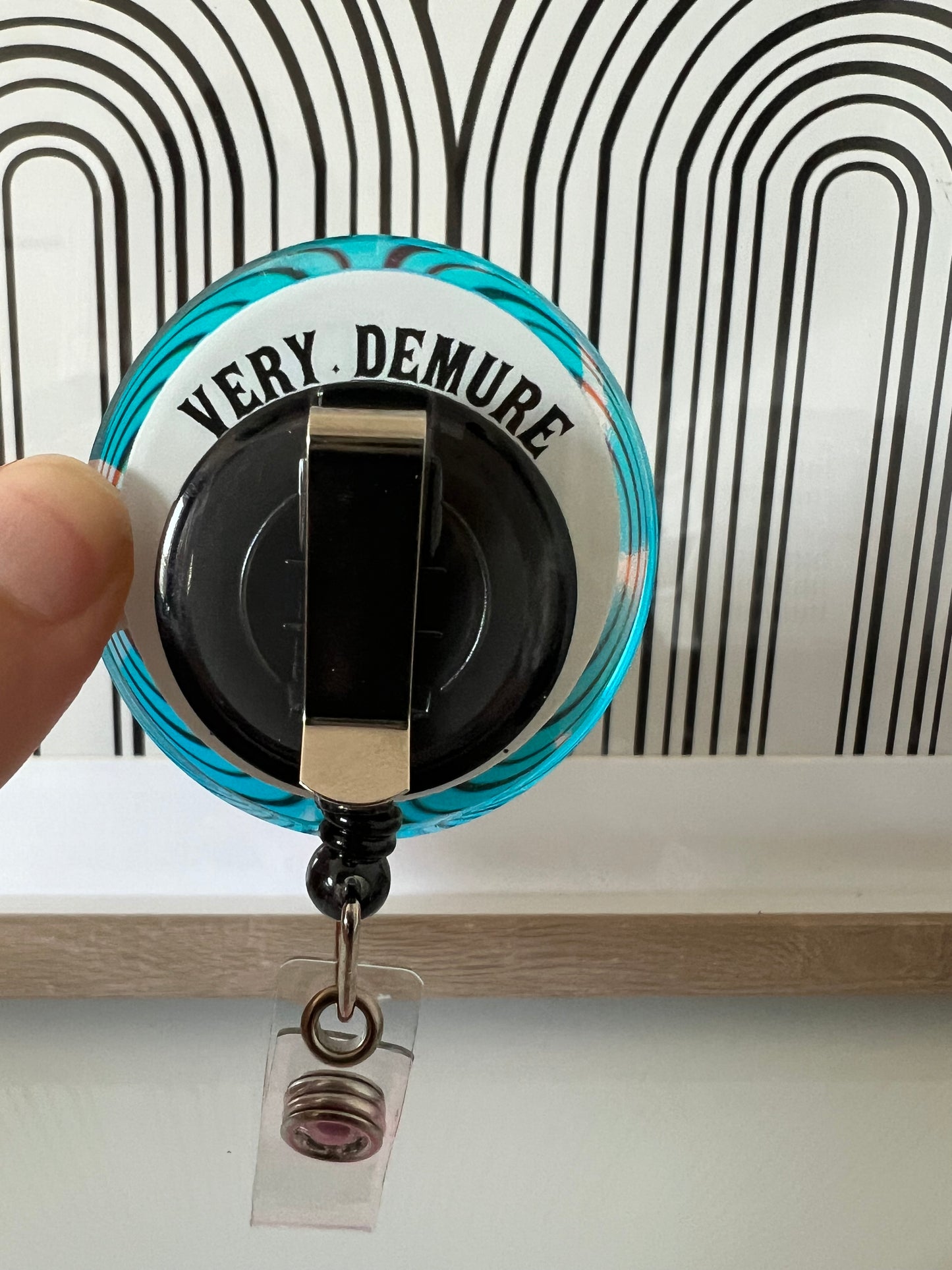 Very Demure, Very Mindful Coquette ID Holder Clip, Funny Retractable Badge Reel, Lanyard, Carabiner, MRI Safe, Nurse Gift, racoon badge.