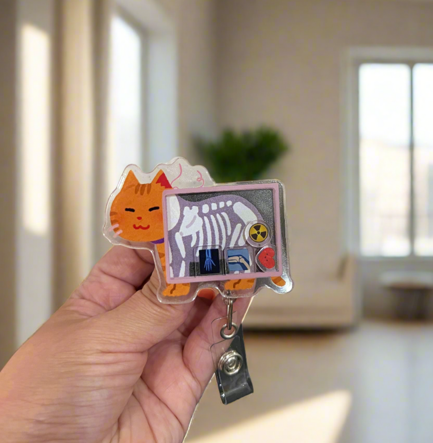 Shaker badge reel: Cat X-ray