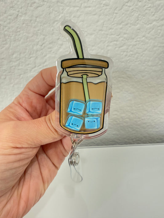 Shaker badge reel: Iced coffee