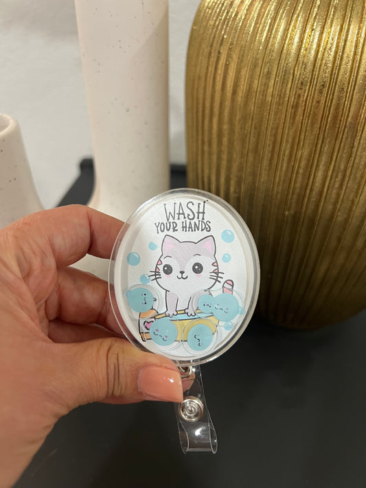 Shaker Badge Reel: Wash your hands