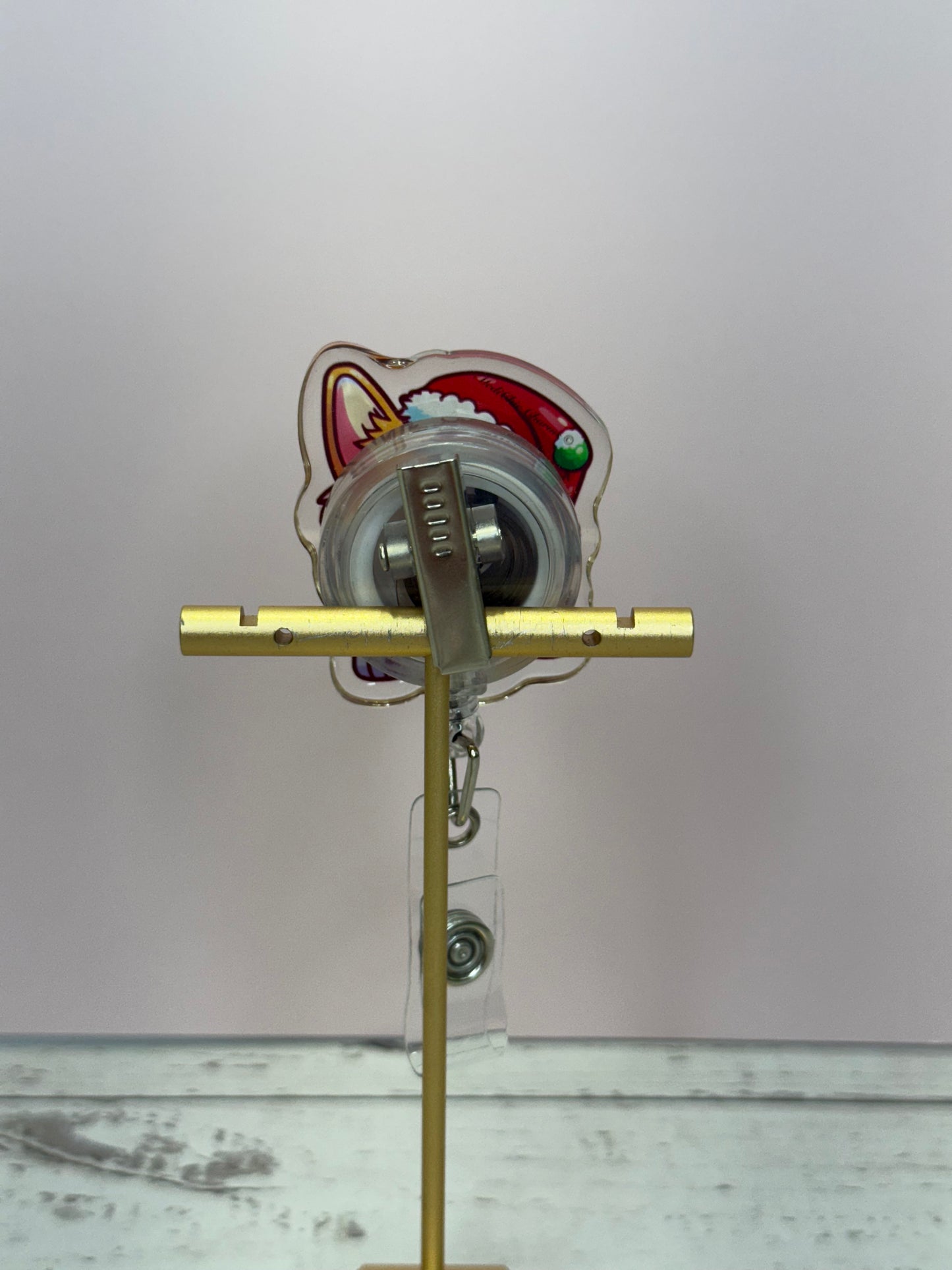 Christmas Corgi Badge Reel: Holiday Nurse ID Holder