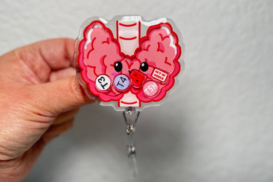 Thyroid Badge Reel, Medical ID Badge, shaker badge reel, Thyroid Surgeon Gift, Retractable ID Badge Holder, Out of Order, Badge Clip