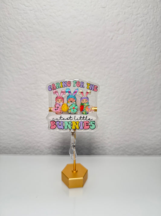 Easter Bunny Baby Shaker Badge Reel | L&D Nurse Badge | OBGYN Gift | Spring Baby Badge Reel | Midwife Gift | Nicu Badge Reel