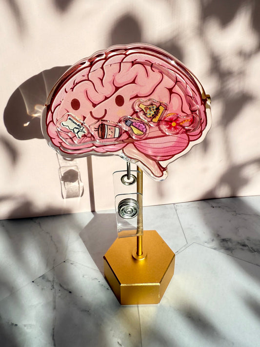 Brain Shaker Badge Reel: Mental Health Neuro Nurse ID Holder