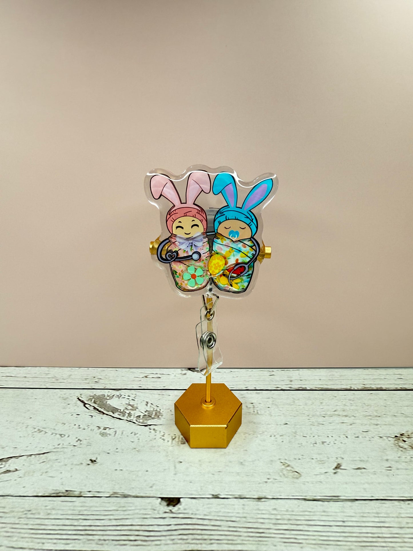 Baby Bunny Easter Badge Reel | Spring Nurse Badge | L and D Nurse Gift | OB OBGYN Badge Reel | Nurse Gift  | Mother & Baby Badge