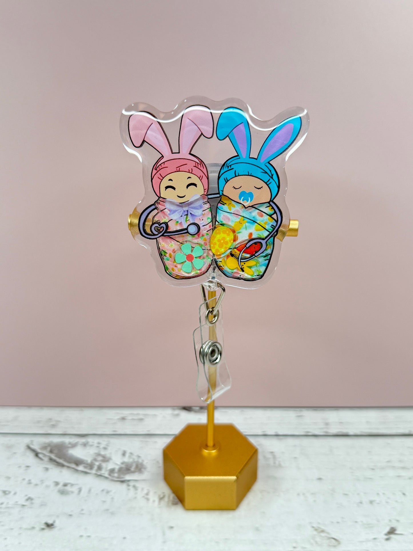 Baby Bunny Easter Badge Reel | Spring Nurse Badge | L and D Nurse Gift | OB OBGYN Badge Reel | Nurse Gift  | Mother & Baby Badge