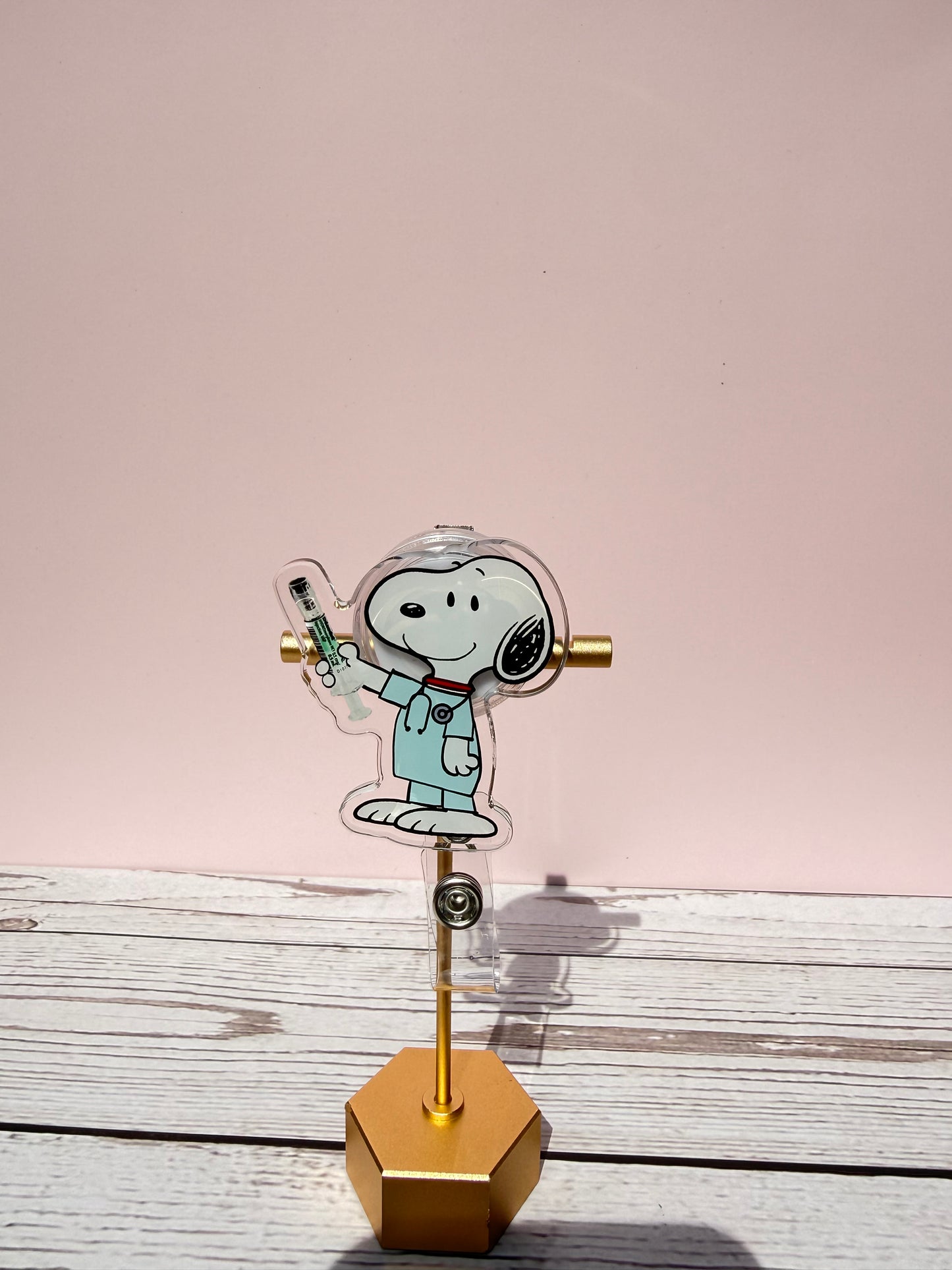 Snoopy Nurse ID Clip Retractable Medical Gift Healthcare Badge Accessory