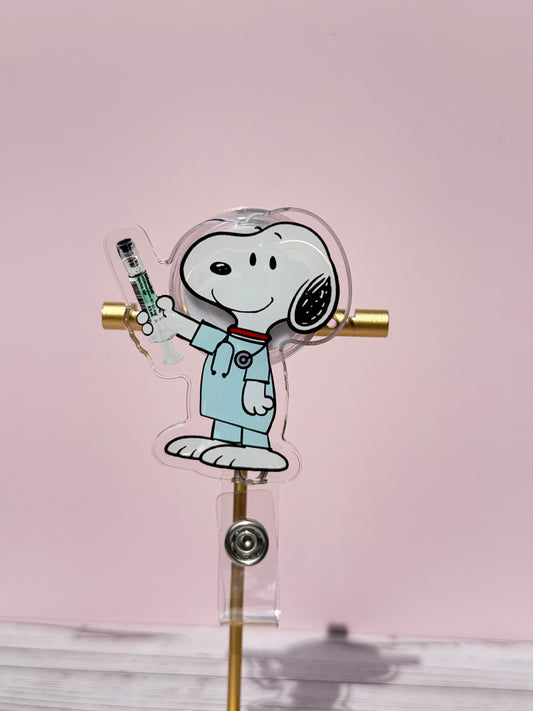 Snoopy Nurse ID Clip Retractable Medical Gift Healthcare Badge Accessory