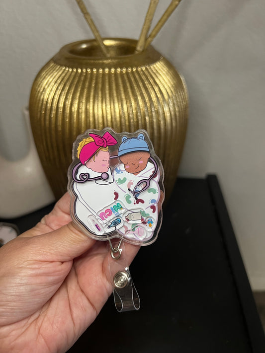 Shaker badge reel: NICU BABIES