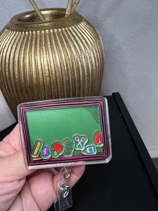 Shaker badge reel: Teacher Board