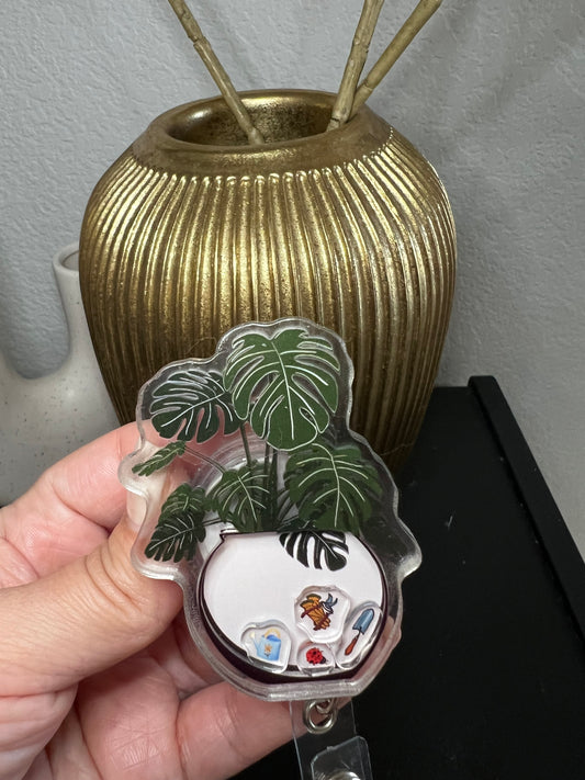 Shaker badge reel: plant