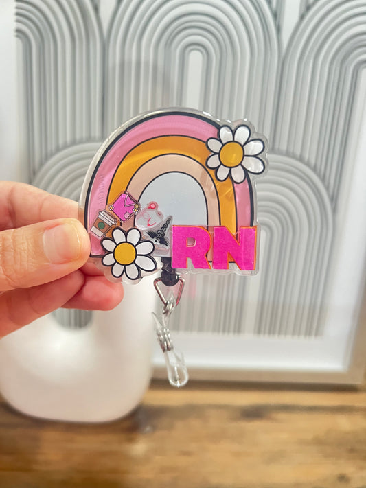 RN rainbow Shaker Badge Reel