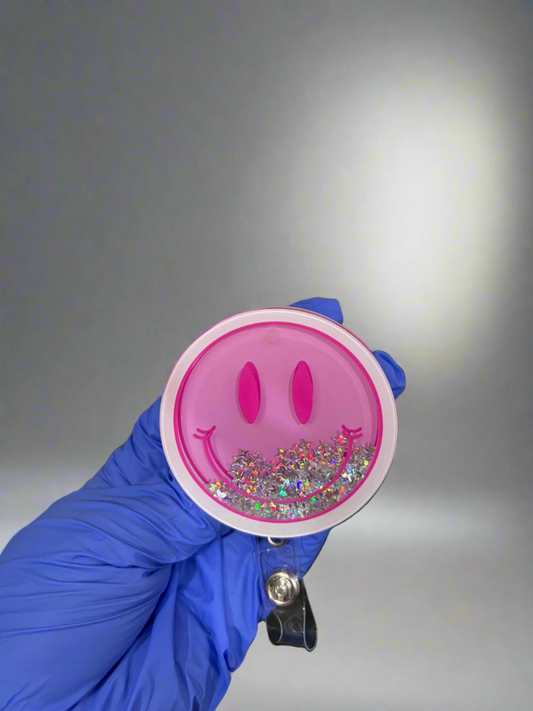 Shaker badge reel: Happy Face